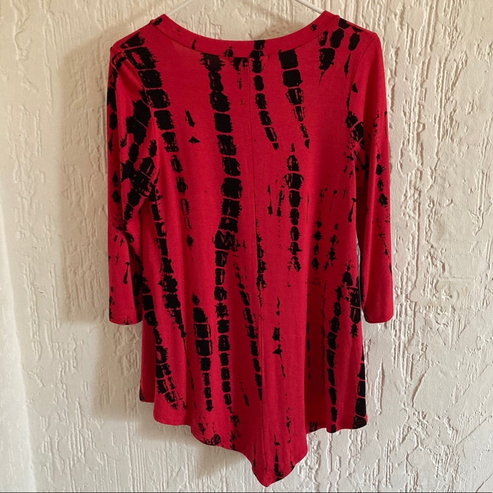B.L.E.U. Red and Black Tunic Mini Dress Size Small - Picture 2 of 7